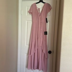 NWT lulus Long Rosy Pink dress size M